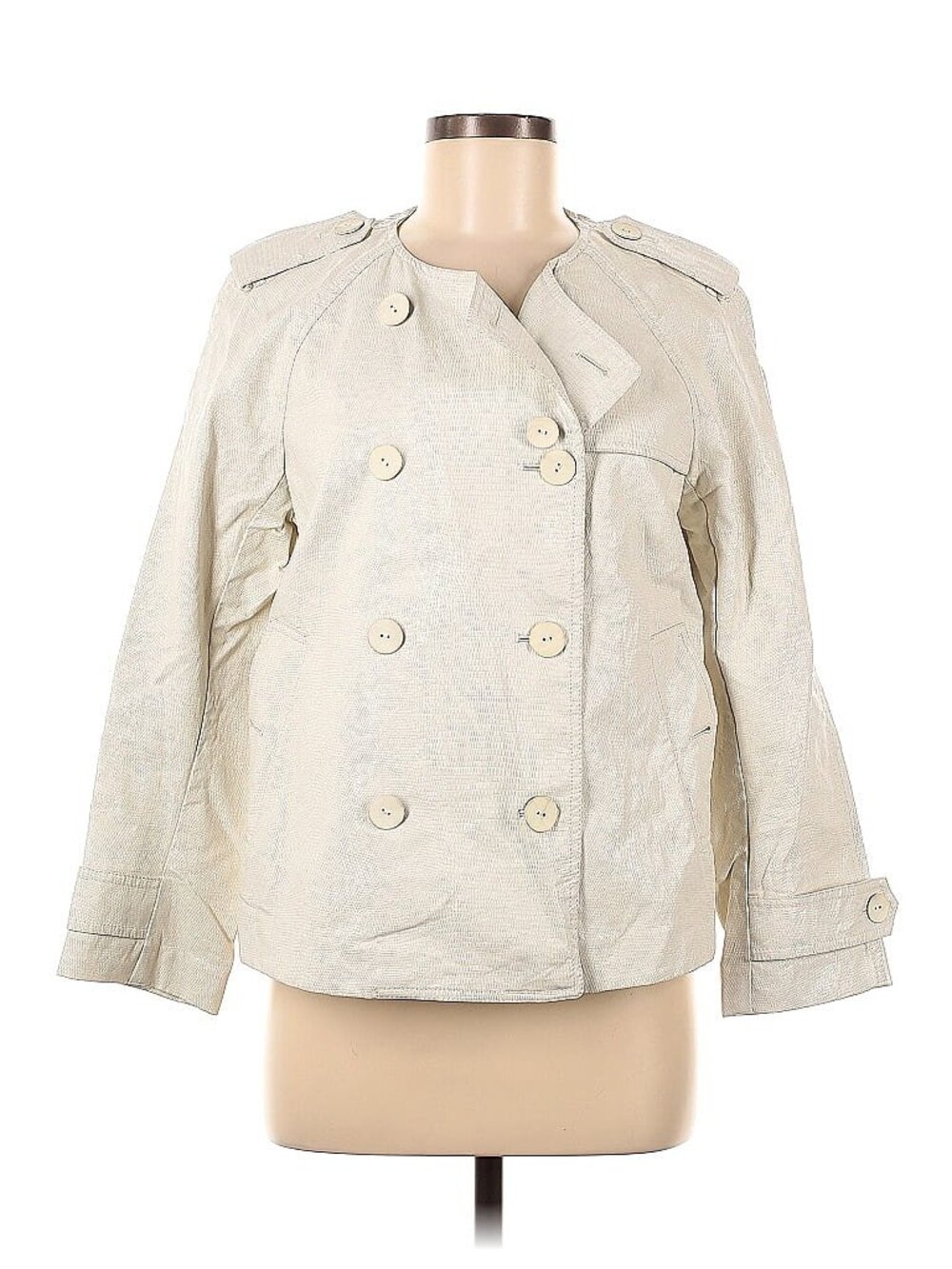 Philip Lim 3.0 Resort 2009 Croc Embossed Linen Lined Water-Resistant Coat Size 6